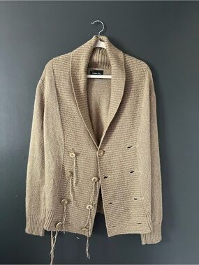 [RARE] Number (N)ine Takahiro Miyashita AW08 Tan & Cream Knit Cardigan